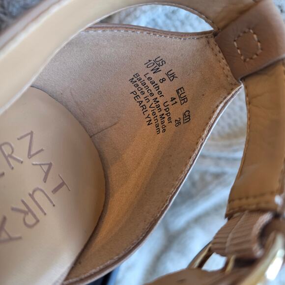 NIB Naturalizer Women's Pearlyn Leather Platform Dress Sandals Size 10W Taupe - Picture 7 of 8